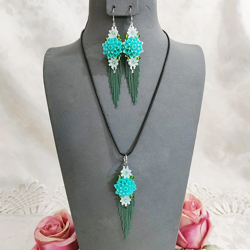 铜合金项链 民族风复古纯手工项链套装耳坠饰品2844