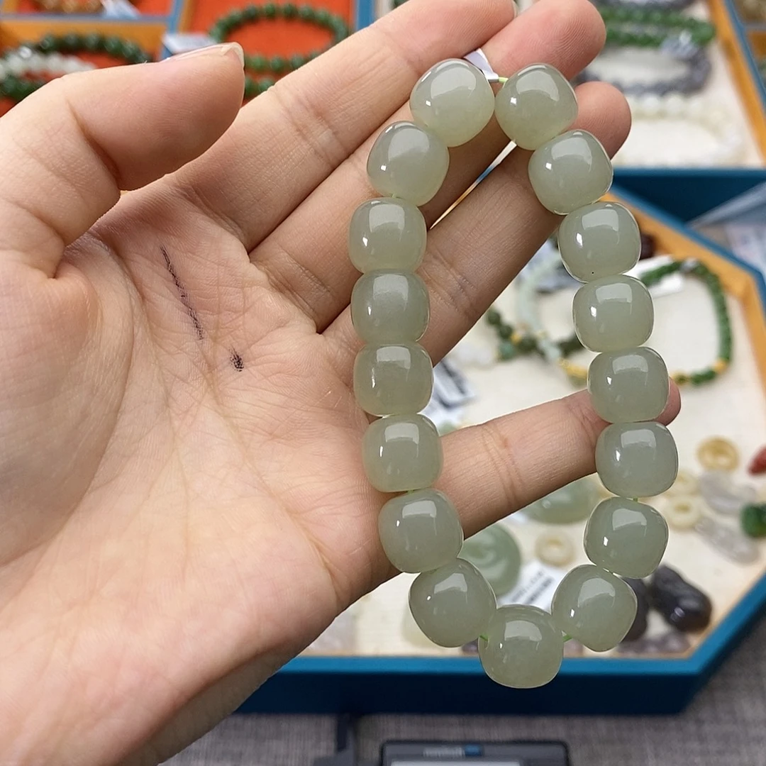 和田玉未镶嵌手链w11晴水11*12