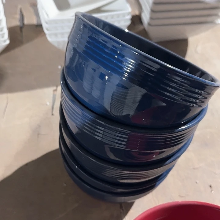 瓷蓝色  6 英寸  碗 4 个