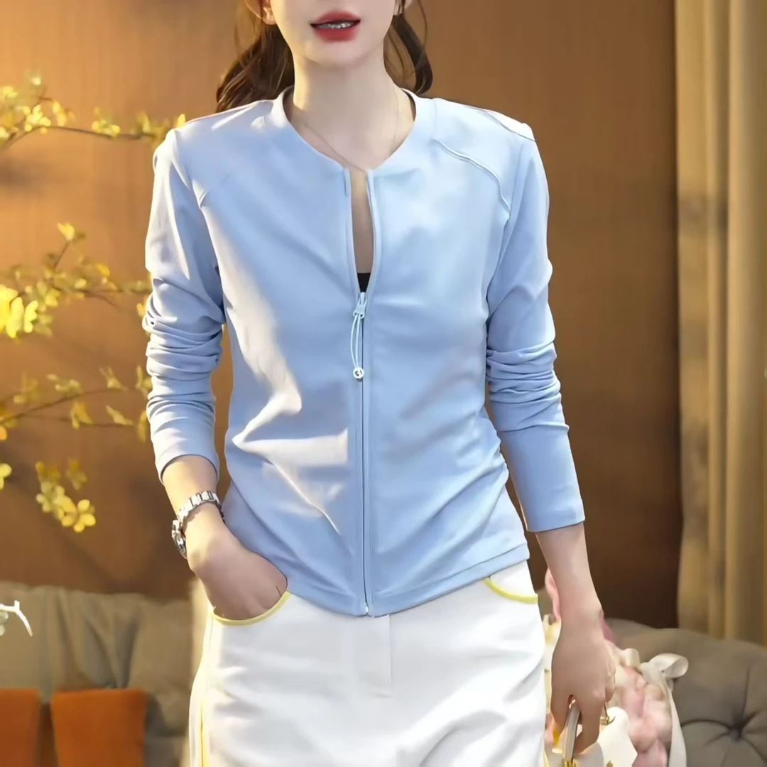 2025春季新款休闲气质网红百搭时尚长袖洋气字母上衣T恤LK2501691