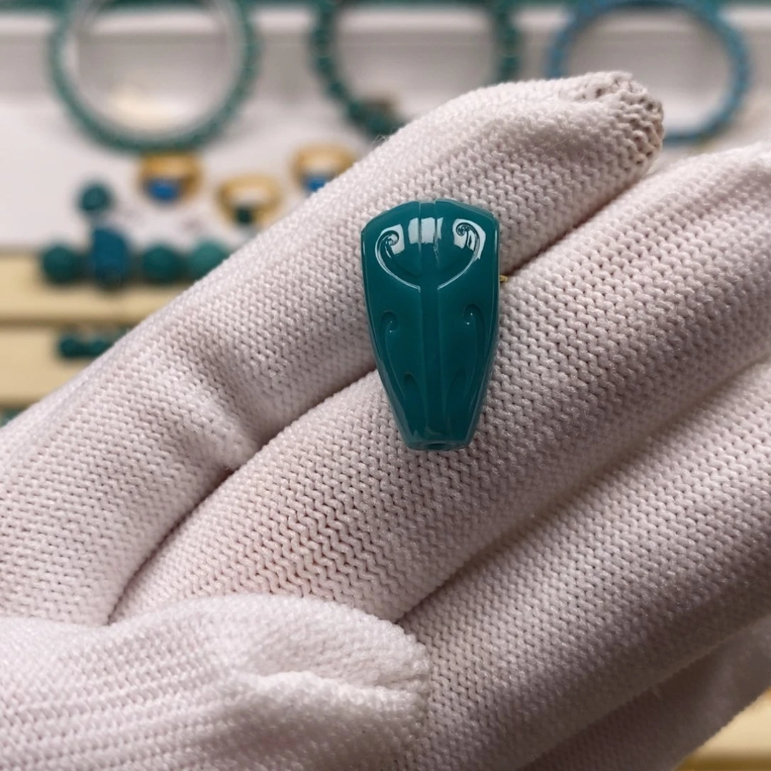 未镶嵌绿松石珠宝奇石博古三通11mm