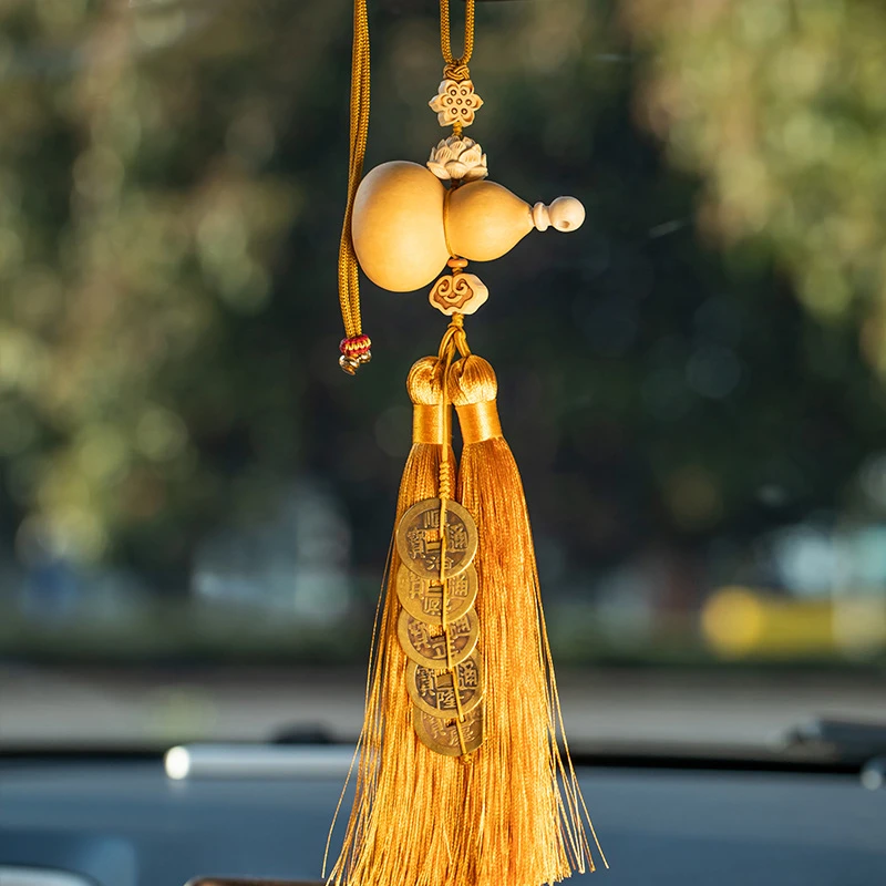 开口天然葫芦五帝钱汽车挂件车内吊饰车子挂件最新款高端包包挂件
