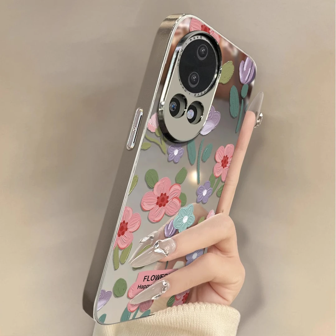 油画花朵适用华为nova15手机壳15pro新款mate70air全包镜头m80女