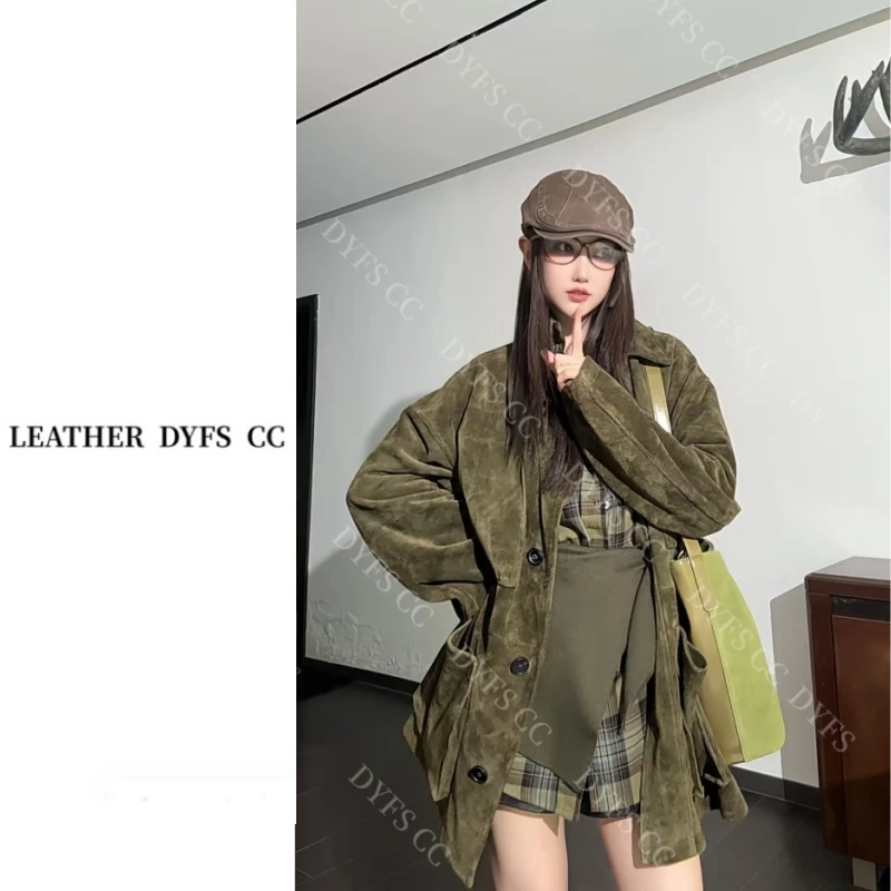 DYFS CC 2025  |  苔痕绒意  澳大利亚进口胎牛反绒百搭皮衣51078