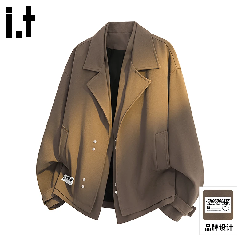 i.t:CHOCOOLATE假两件西装夹克男士2025秋冬新款潮牌痞帅休闲外套