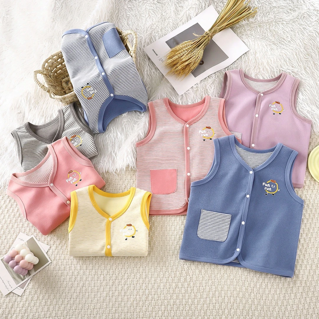 婴儿马甲春秋外穿儿童坎肩宝宝背心新款男童薄款护肚女童幼儿卡通