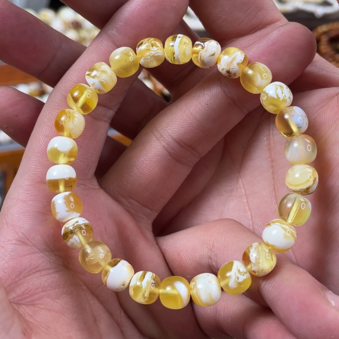 琥珀未镶嵌珠宝奇石微瑕8mm