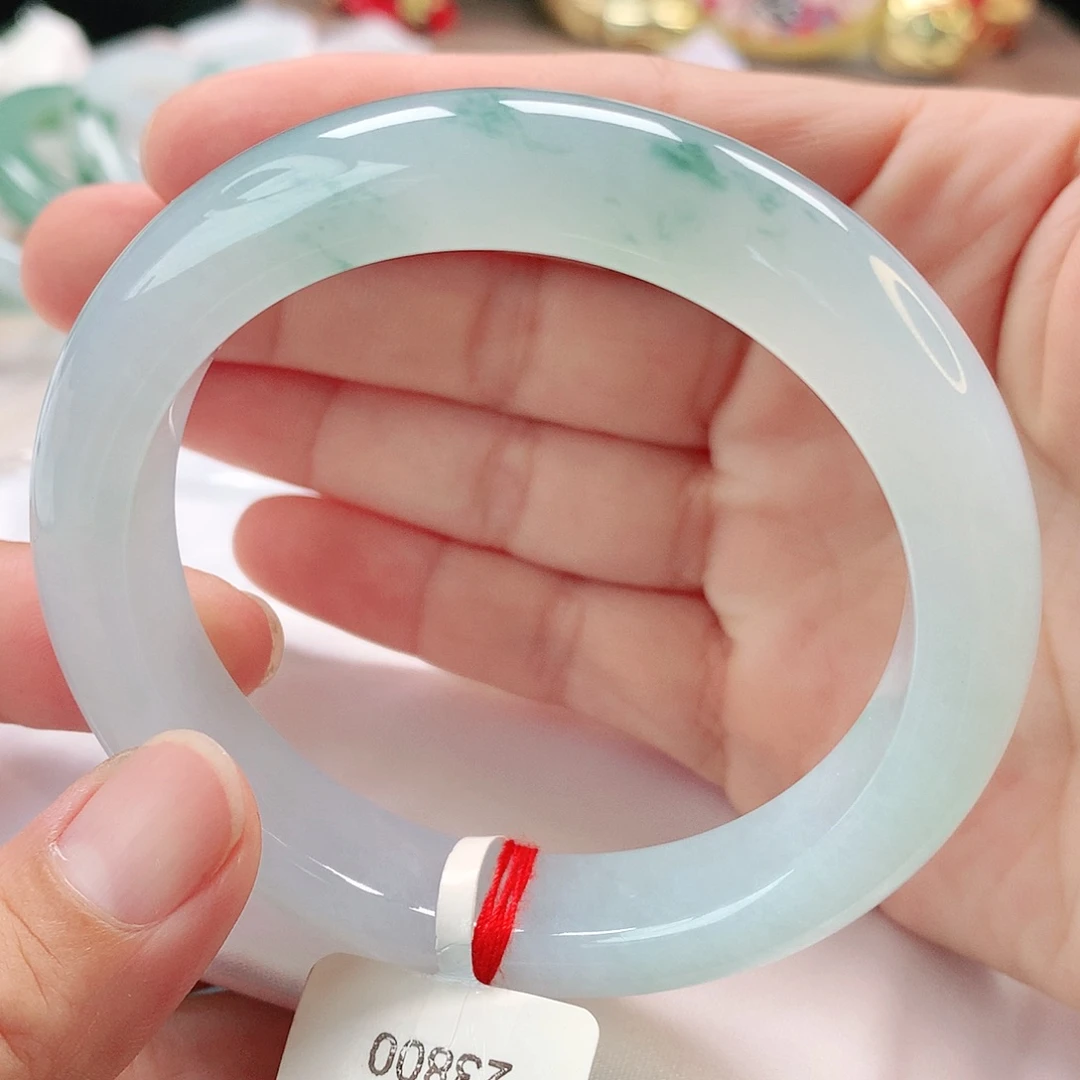 翡翠未镶嵌手镯56正