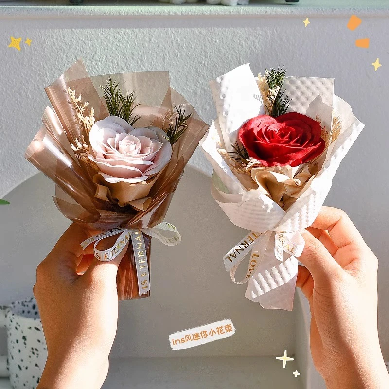 玫瑰迷你小花束永生仿真向日葵送女友闺蜜生日伴手礼物毕业情人节