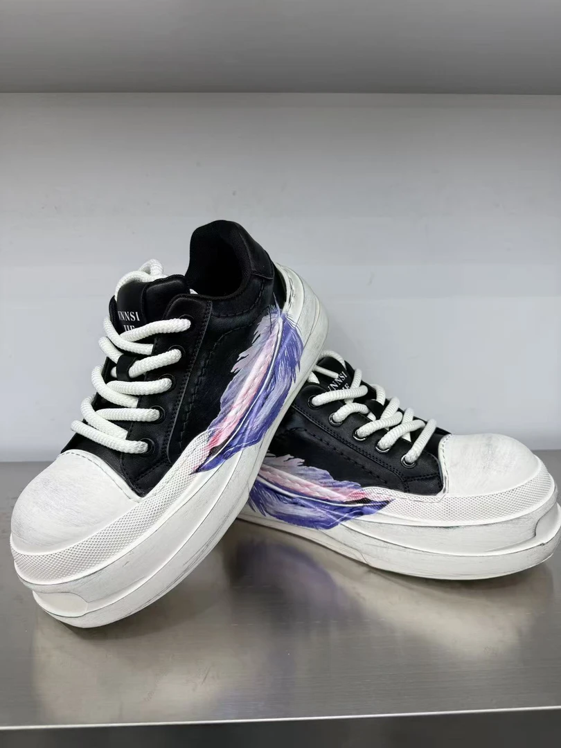 2025秋冬新款厚底增高简约低帮圆头透气时尚休闲鞋单鞋鞋子男士