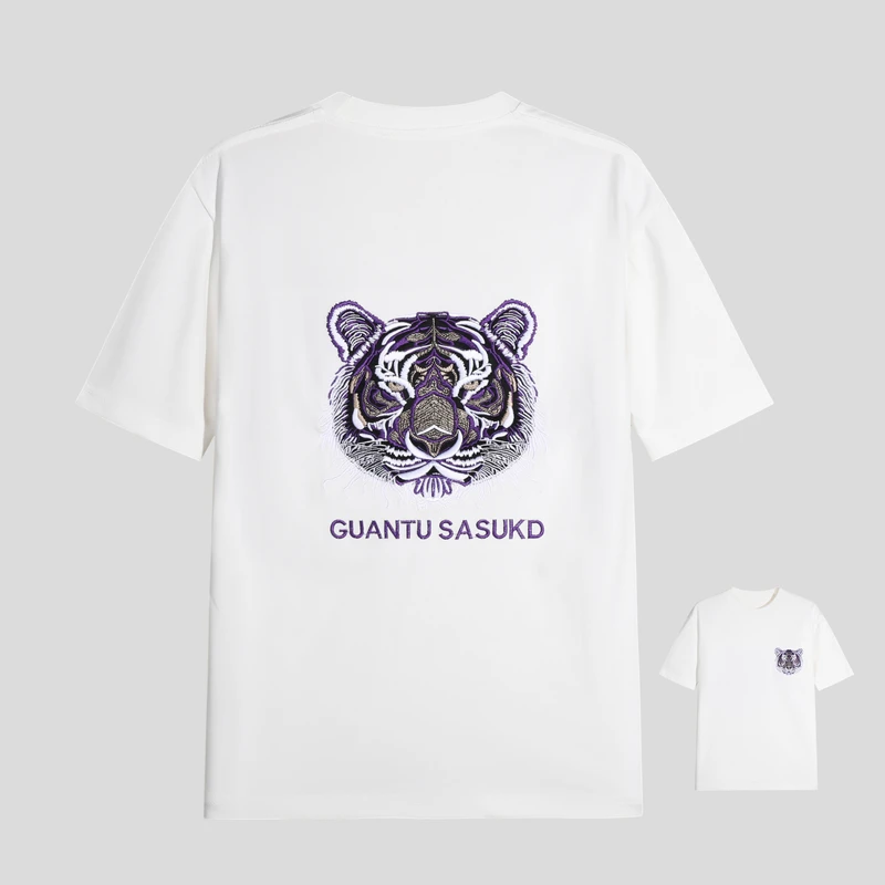 321重磅幼崽小老虎重工刺绣短袖T恤男女同款