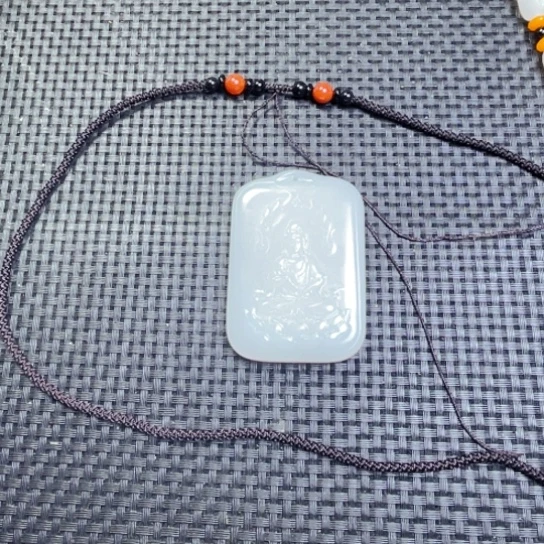 石材羊脂白观音牌小黄车发货