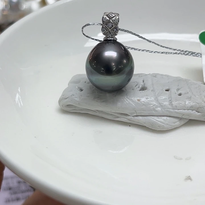 银S925镶嵌吊坠(不含链)海水珍珠13.1mm27号