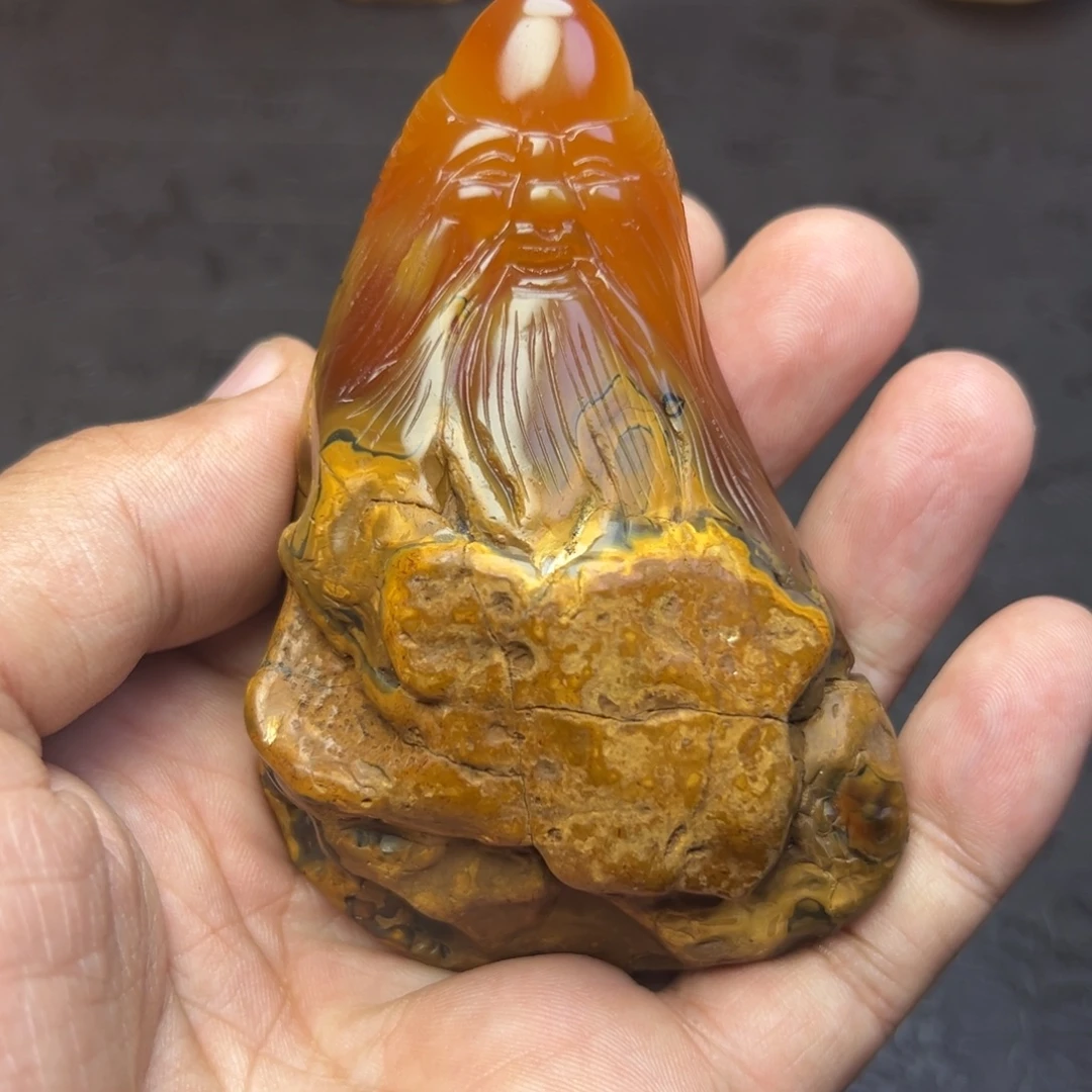 宫***居玛瑙/玉髓未镶嵌时尚潮流手把吊坠