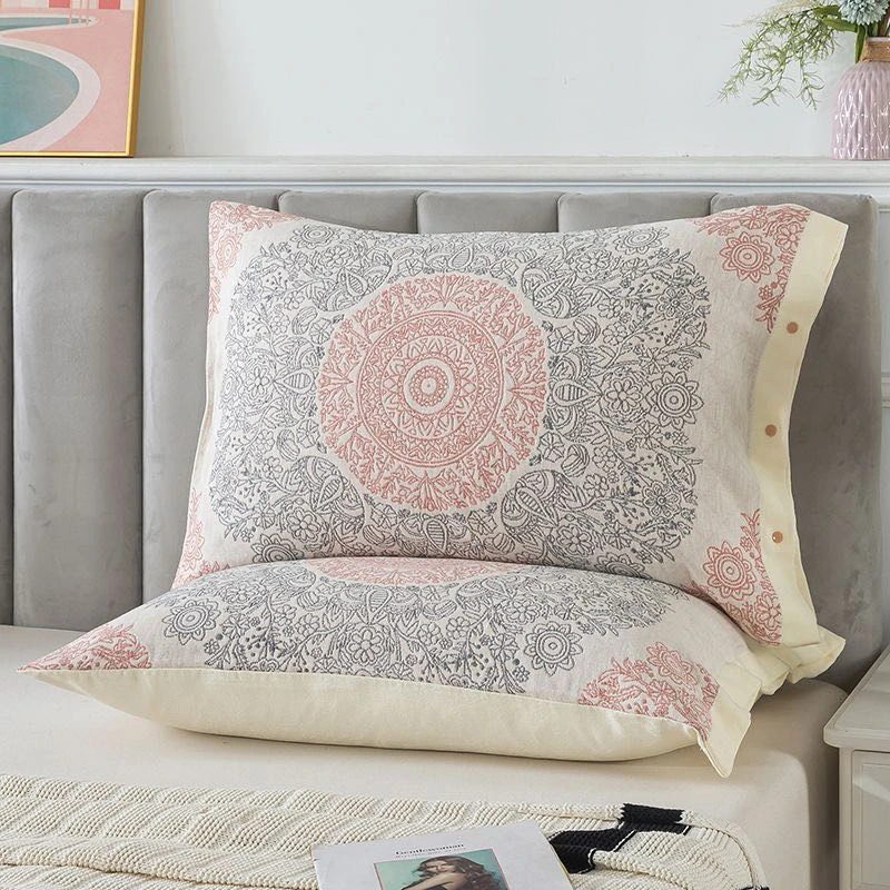 新疆包邮纱布全棉枕套纯棉枕套100%全棉一对装纯棉家用枕头套