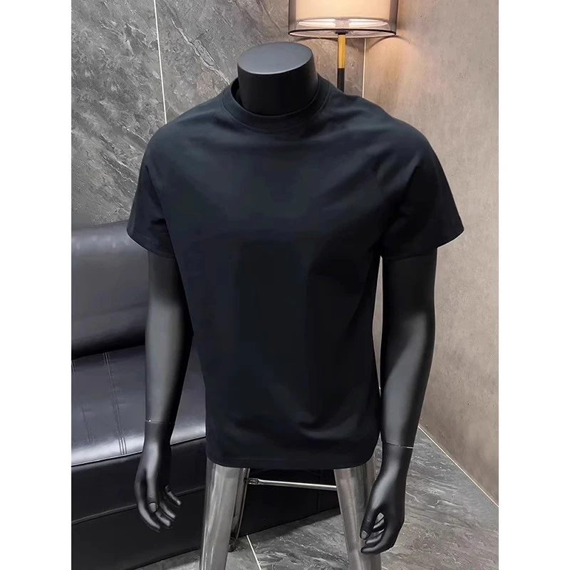 黑色索罗娜凉感t恤男生夏季穿搭正肩短袖cleanfit基础款内搭半袖