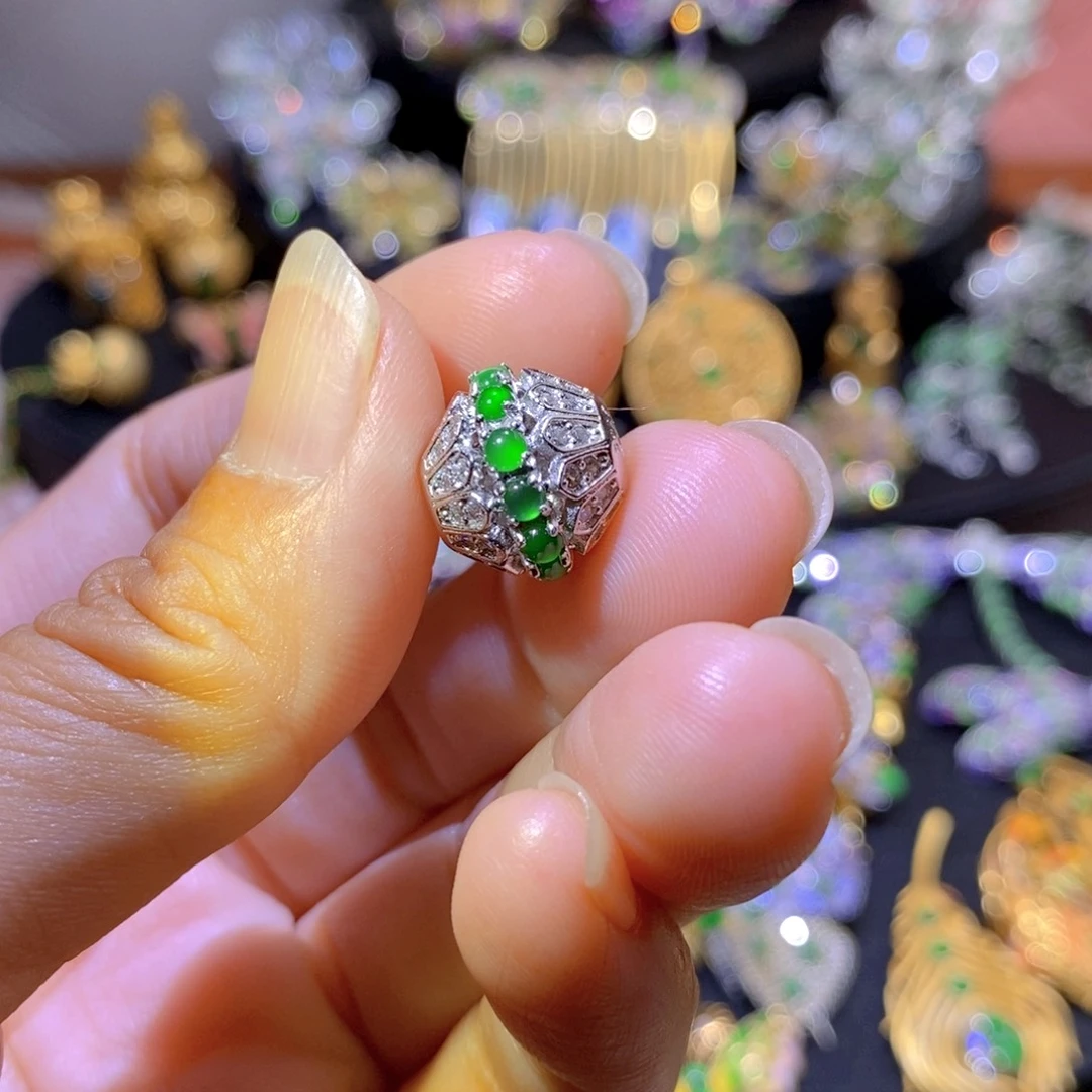 吊坠(不含链)银S925镶嵌翡翠