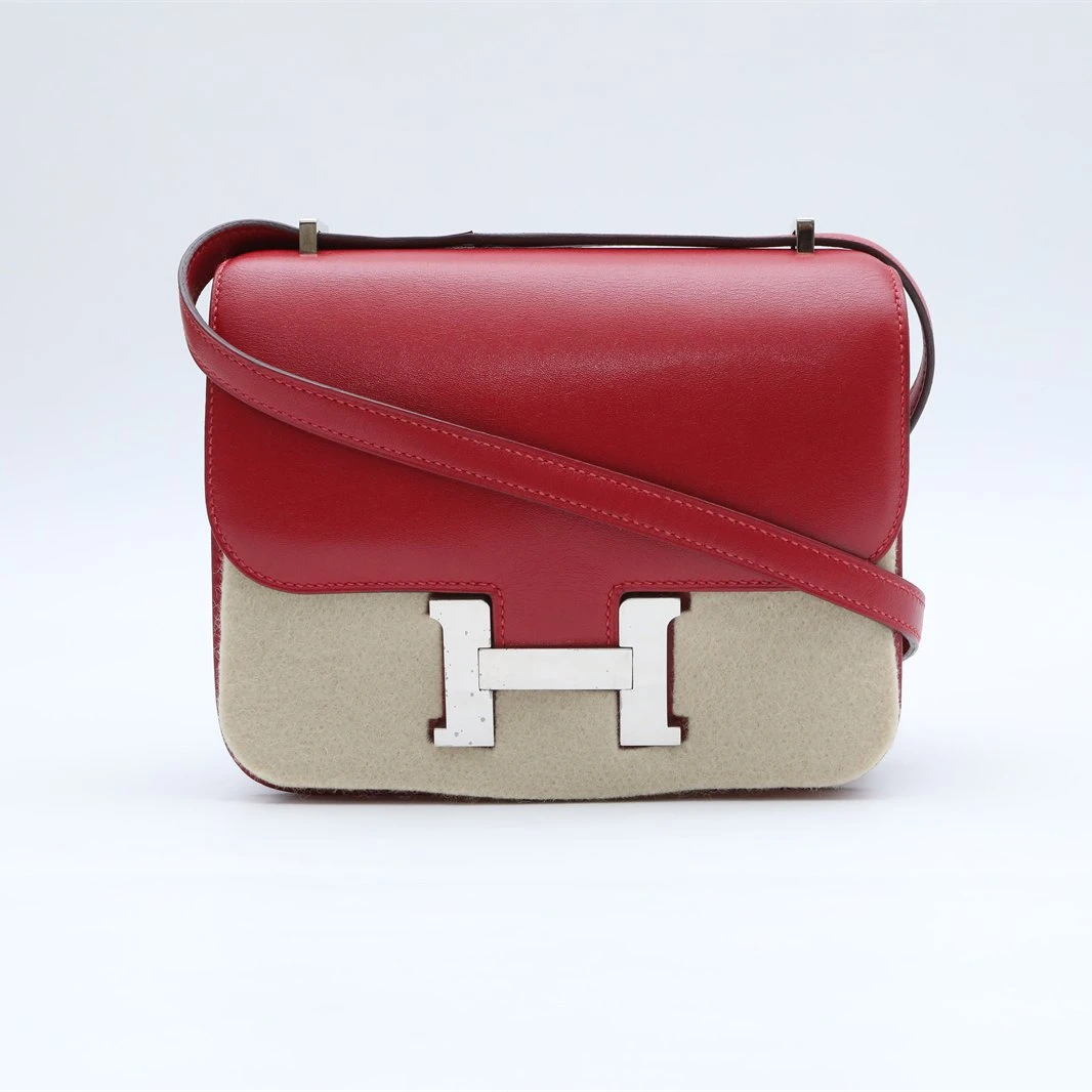 99新 Hermes/爱马仕 小花黑黑 588384康康 19 Q5国旗红 Box皮 A刻