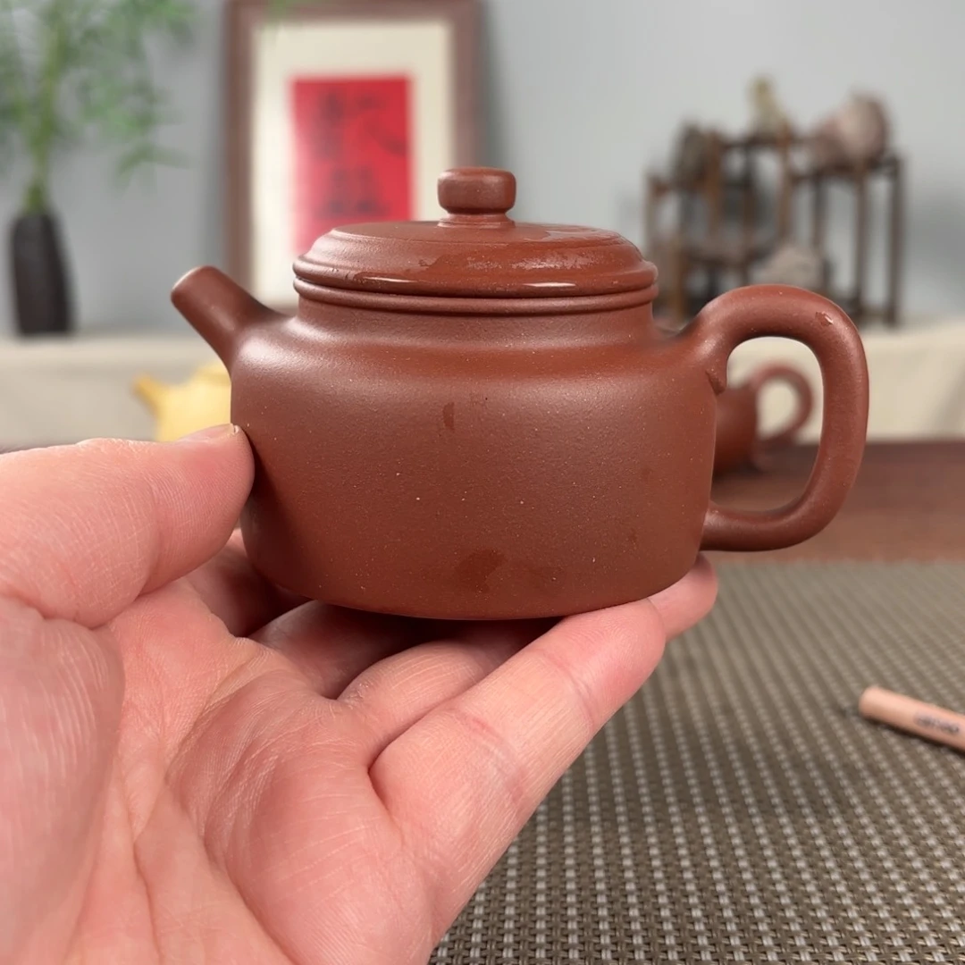 紫砂茶壶初*！微瑕黄龙山原矿紫砂壶150
