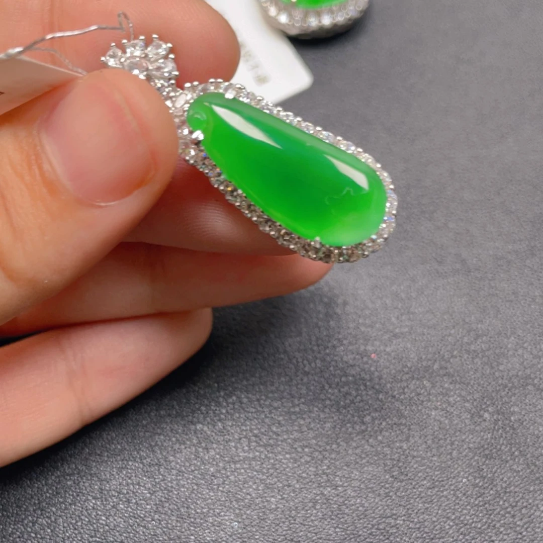 翡翠银S925镶嵌吊坠(不含链)