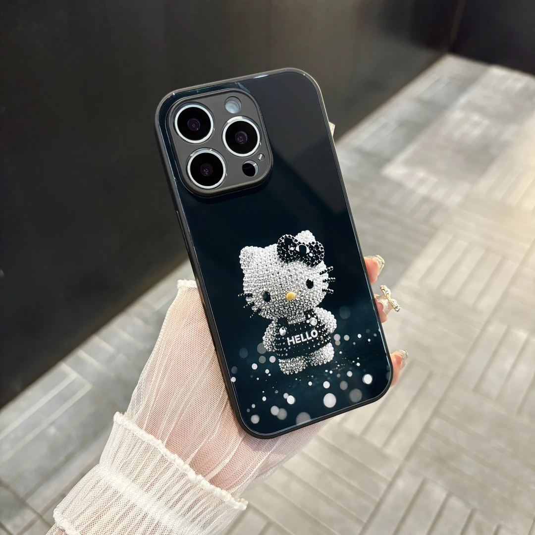 苹果/华为/oppo/vivo/小米 卡通凯蒂适用iPhone17/16玻璃手机壳