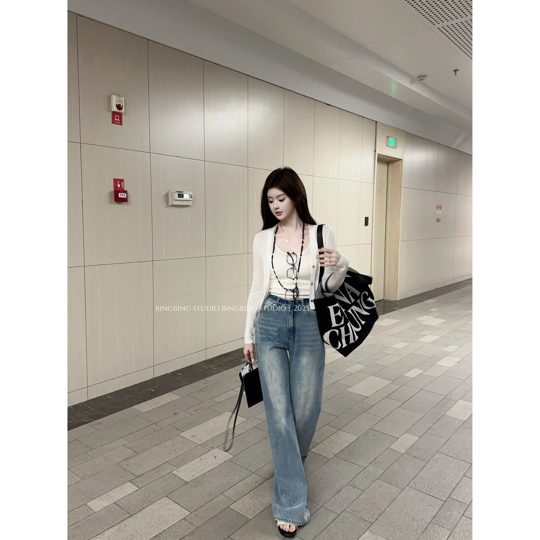 冰冰「夏日清茶开衫」百搭修身显瘦洋气减龄天丝开衫女BBC5TZ5039