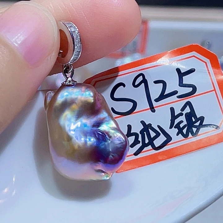 淡水珍珠银S925镶嵌颈饰