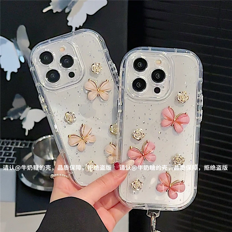 闪粉奶油壳适用苹果16/iPhone/华为手机壳防摔15promax防摔14/13