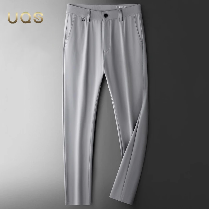 抗皱垂感冰丝男士夏季休闲西装裤高弹薄款亲肤舒适简约大气百搭款