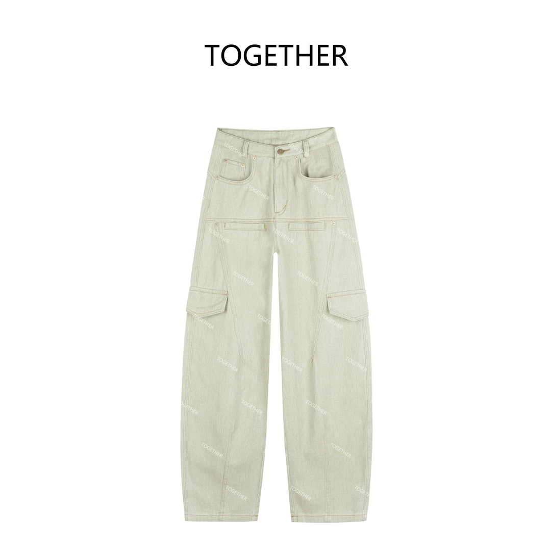 【ASIA BLUE】无弹加绒宽松弯刀工装休闲裤8001