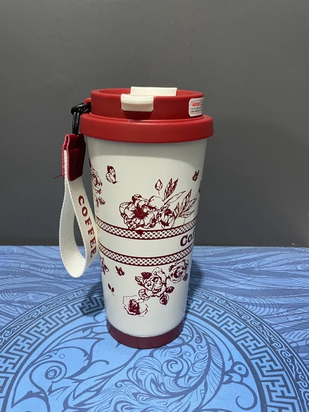 白底红花繁花咖啡杯FX