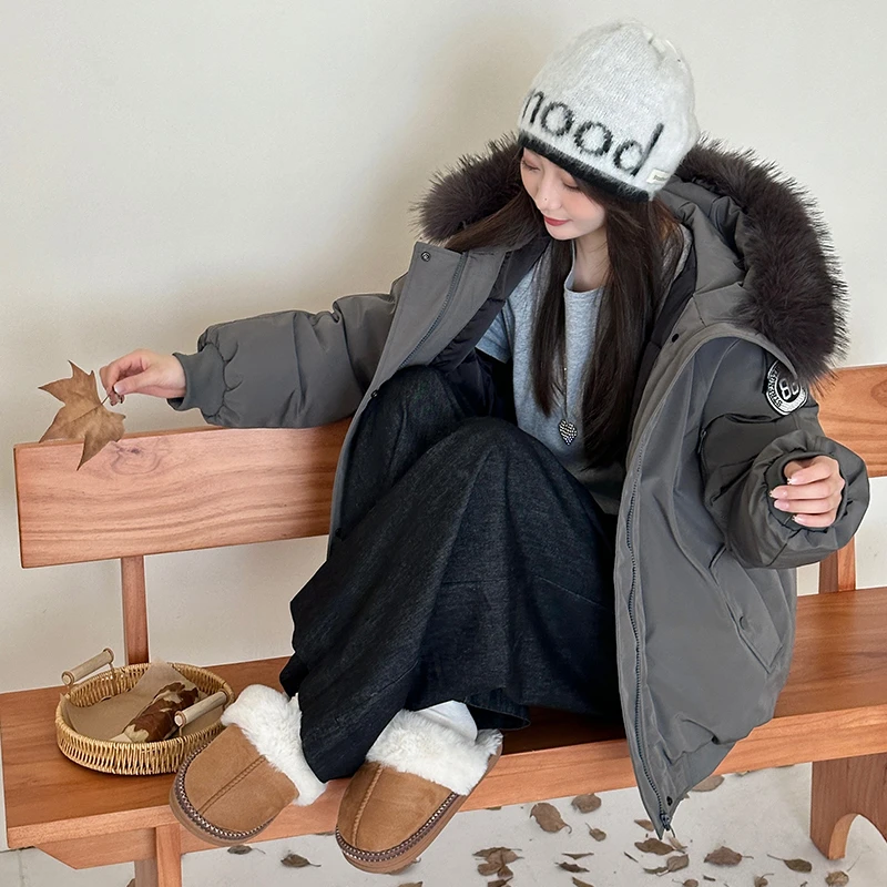 2025新款美式大毛领工装派克服棉衣棉服女学生韩版棉袄冬季外套潮