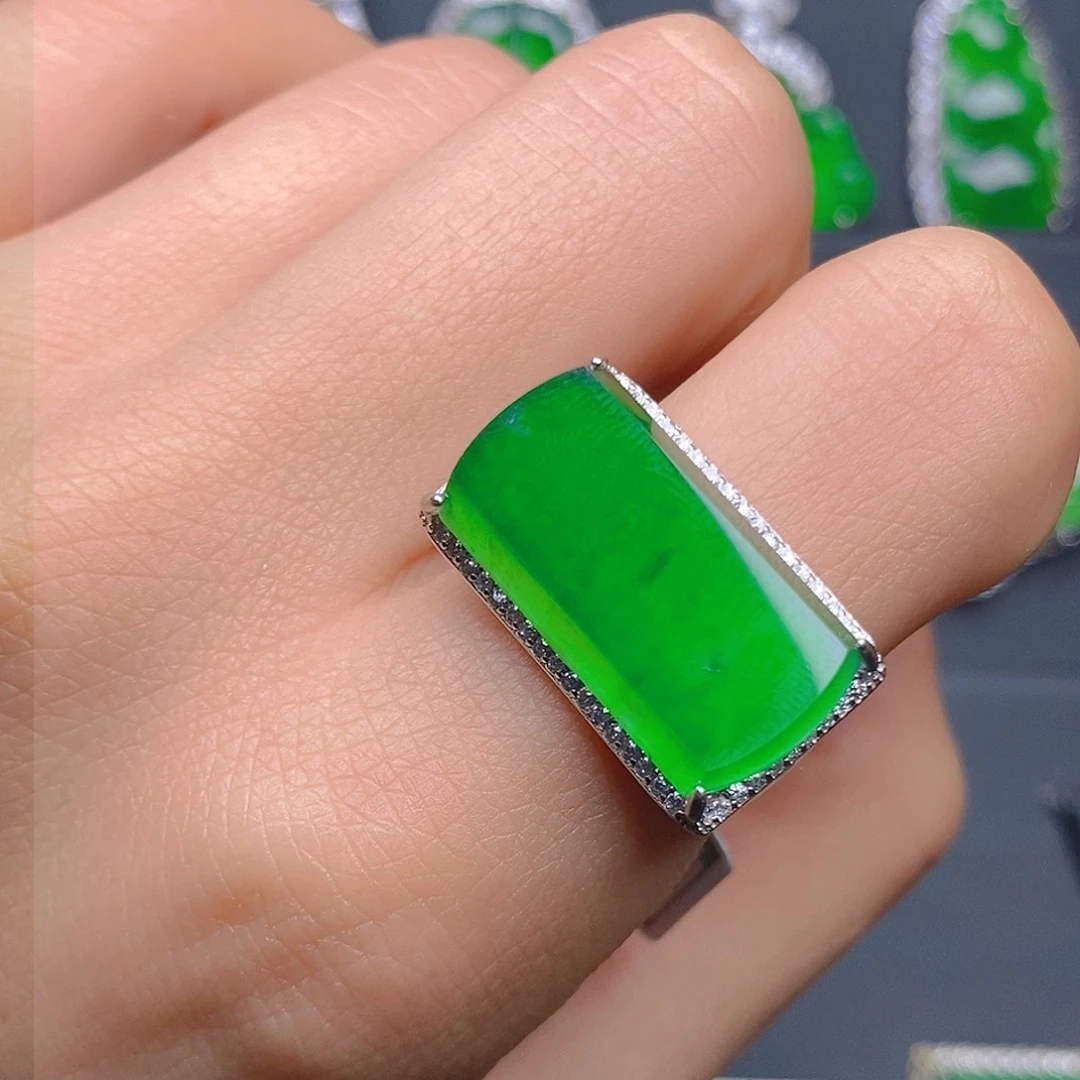 银S925镶嵌戒指翡翠