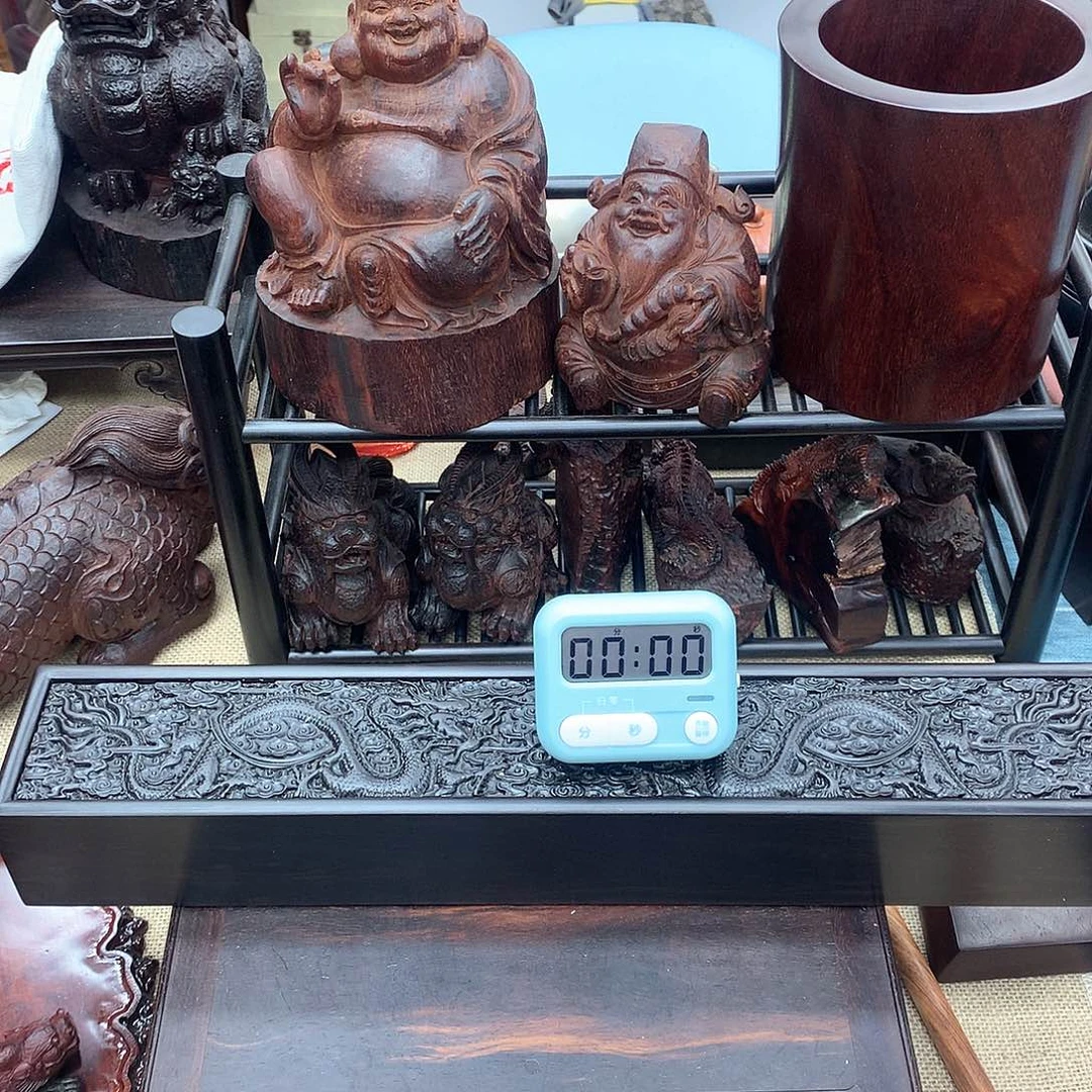 藤类晴**里紫光檀独板扇盒