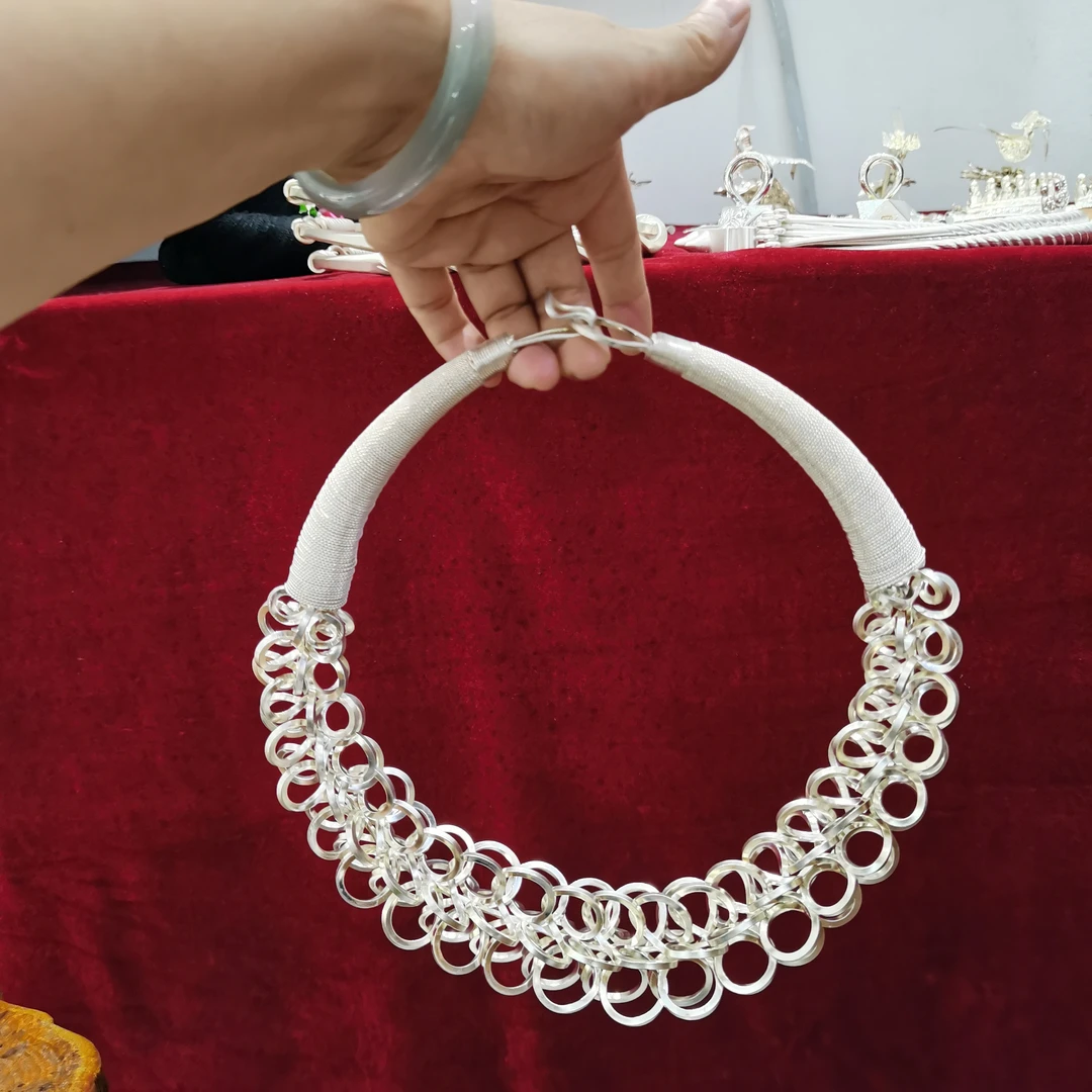 少数民族项圈麻花项圈银饰项圈银颈圈银饰银项圈银麻花圈