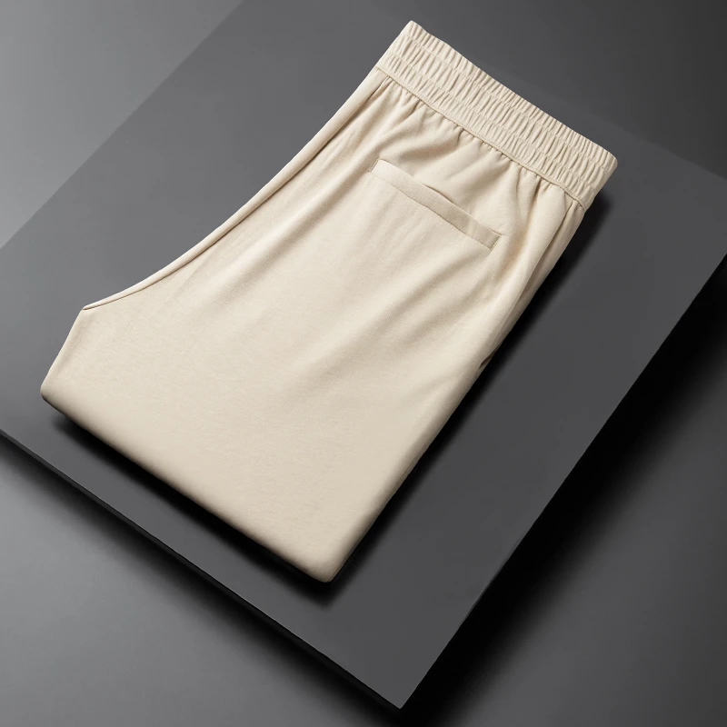 透气莫代尔棉休闲短裤男款夏季薄款冰丝弹力松紧腰直筒运动裤子男