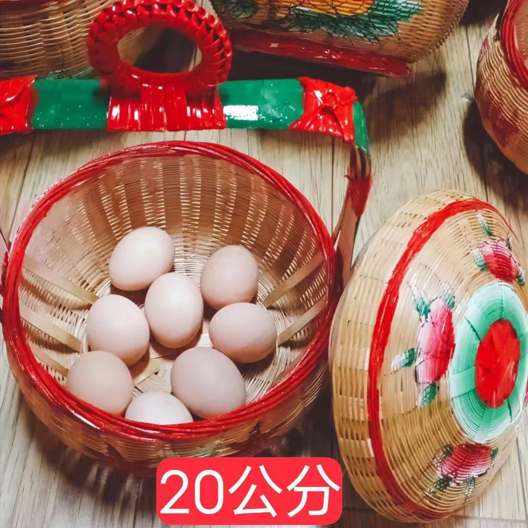 潮汕结婚喜庆居家用品手工竹编彩绘小花篮花篮仔