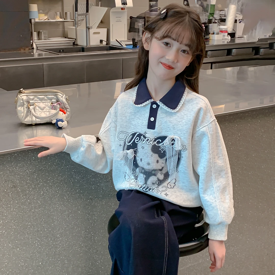 女童卫衣秋装2025新款洋气儿童网红时髦童装上衣小女孩秋季polo衫