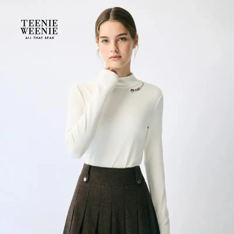 TeenieWeenie小熊女装T恤25柔软舒适高领长袖打底衫TTLA254TC2K