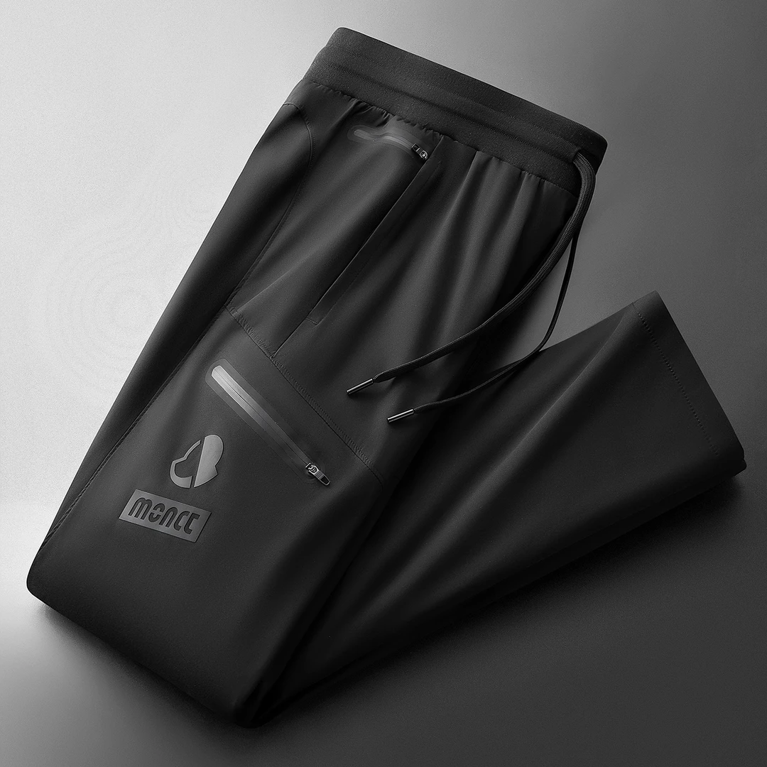 冬季时尚拼接拉链白鸭绒羽绒裤防风防水男士高端直筒休闲保暖加厚