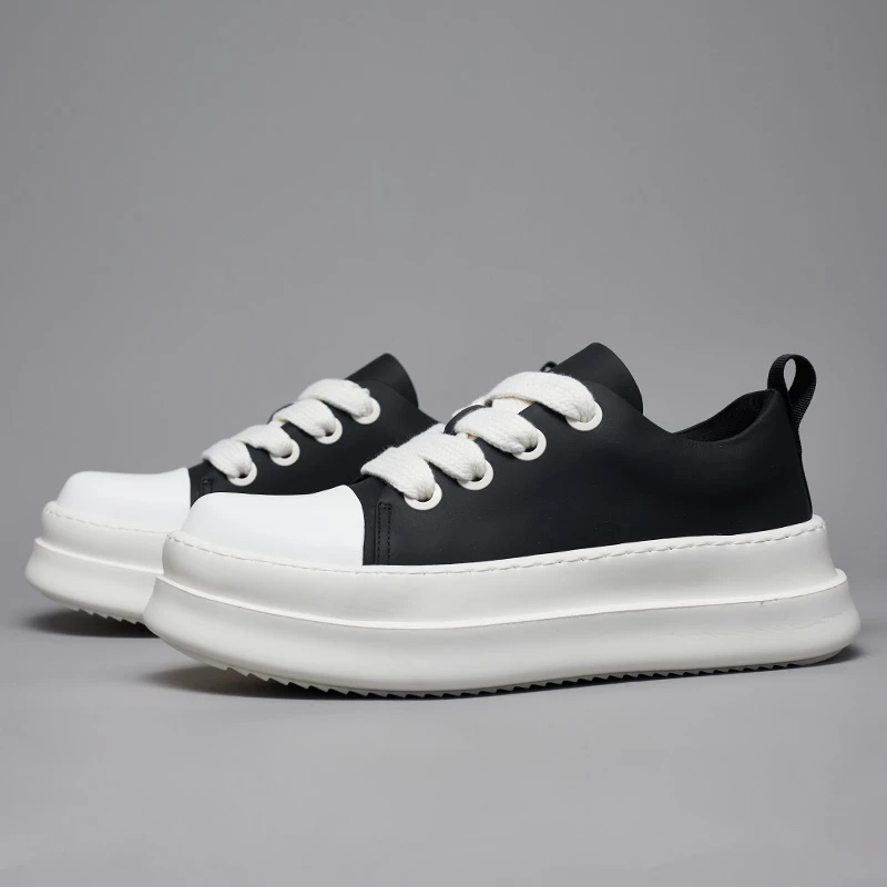 8130-头层牛皮潮牌男鞋真皮夏季透气百搭