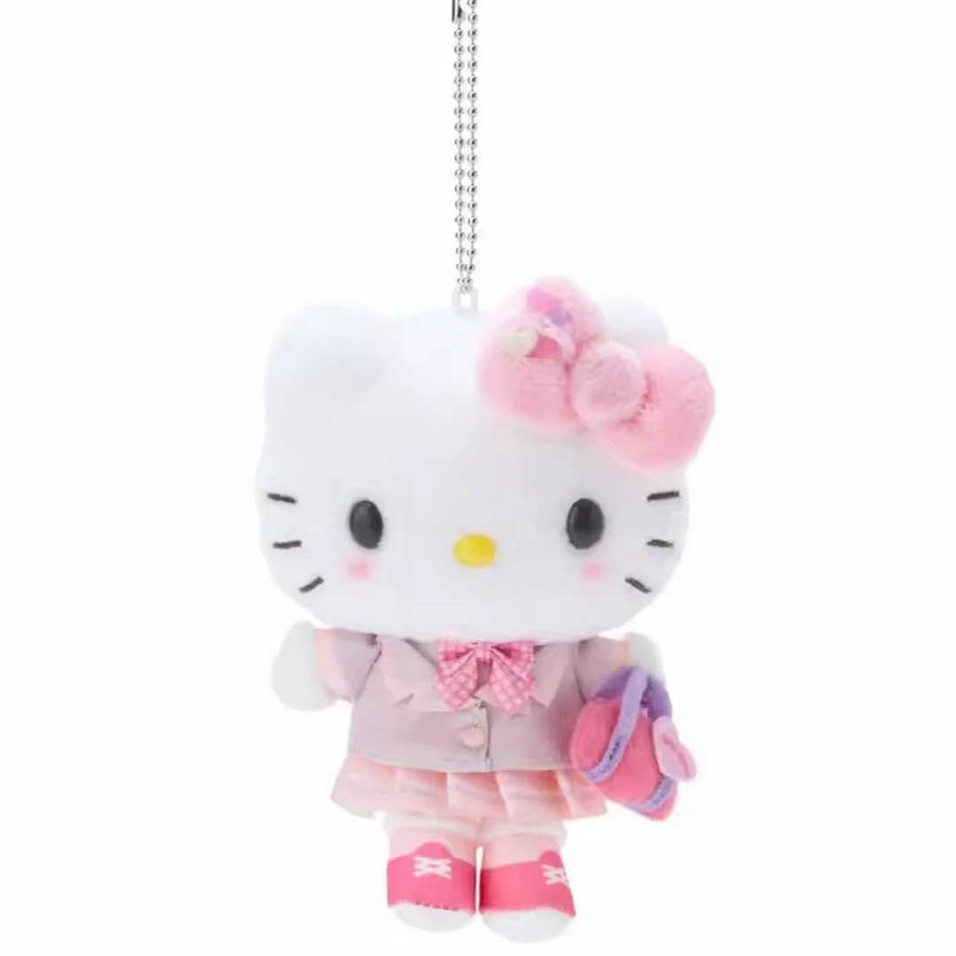 日本正版可爱平成高校学生制服包包 kitty公仔书包挂件hello饰品