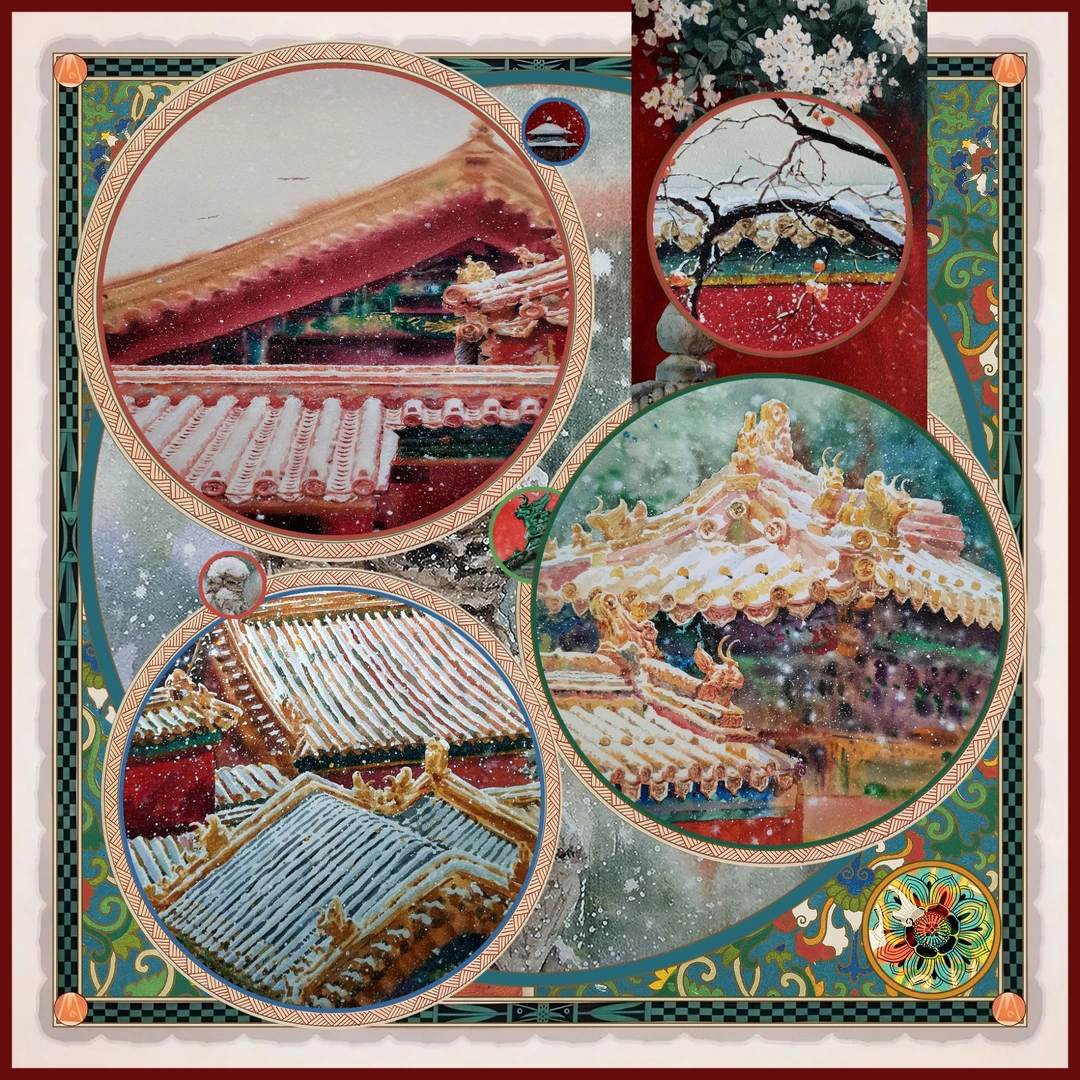 【丝毛方巾】阿俏原创手绘丝巾送长辈复古羊毛真桑蚕丝方巾