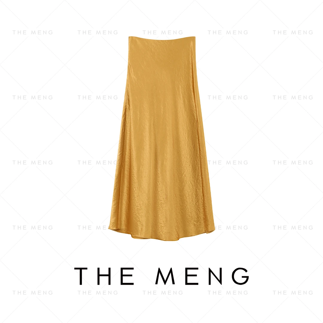 THE MENG【缥缃】100醋酸丝滑垂坠优雅气质包臀长半裙#M241Q004