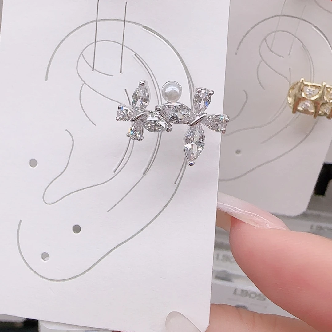 铜合金锆石925银耳环