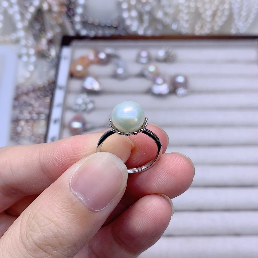 【闪购商品】银S925镶嵌戒指淡水珍珠