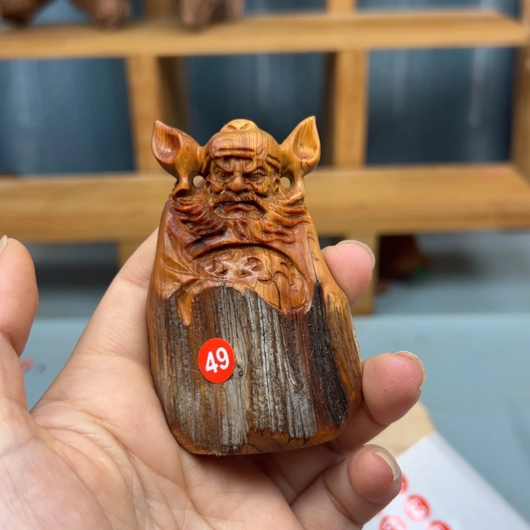 恭***财木崖柏木摆件手把件，