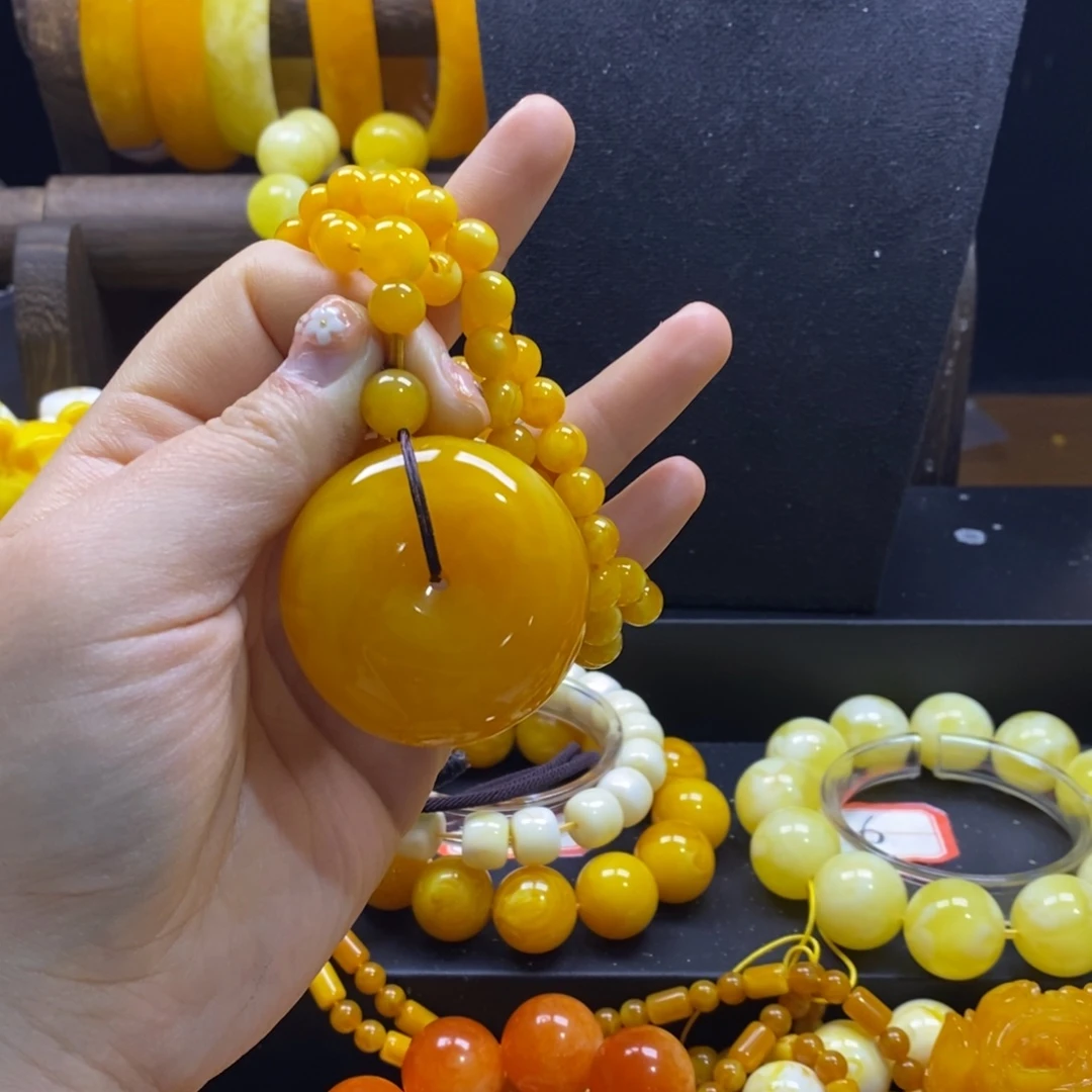 月***月非金属老蜡飘花平安扣108念珠全品