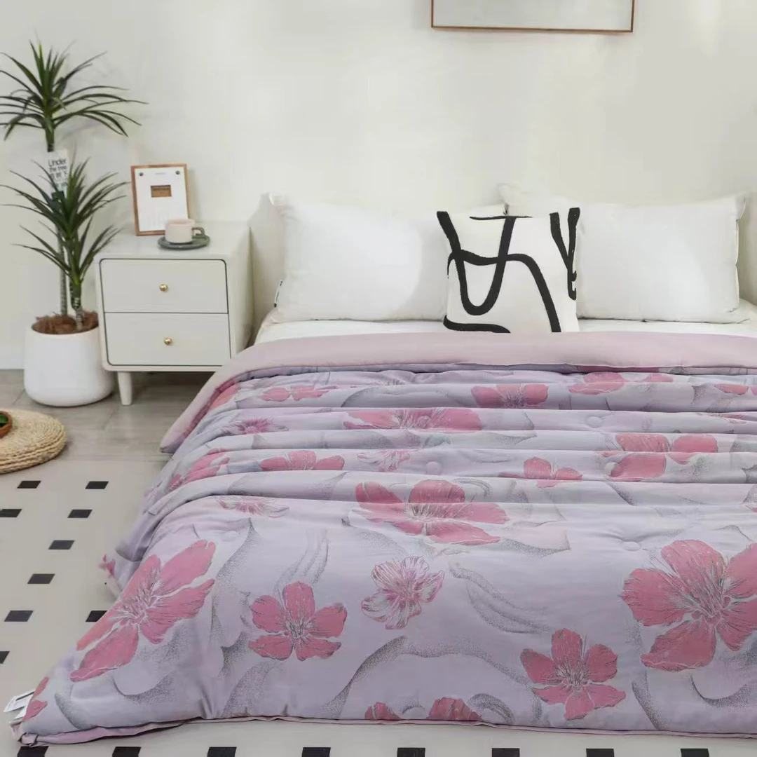 卡其兔100%全棉纯棉长绒棉贡缎大豆蛋白纤维保暖秋冬被