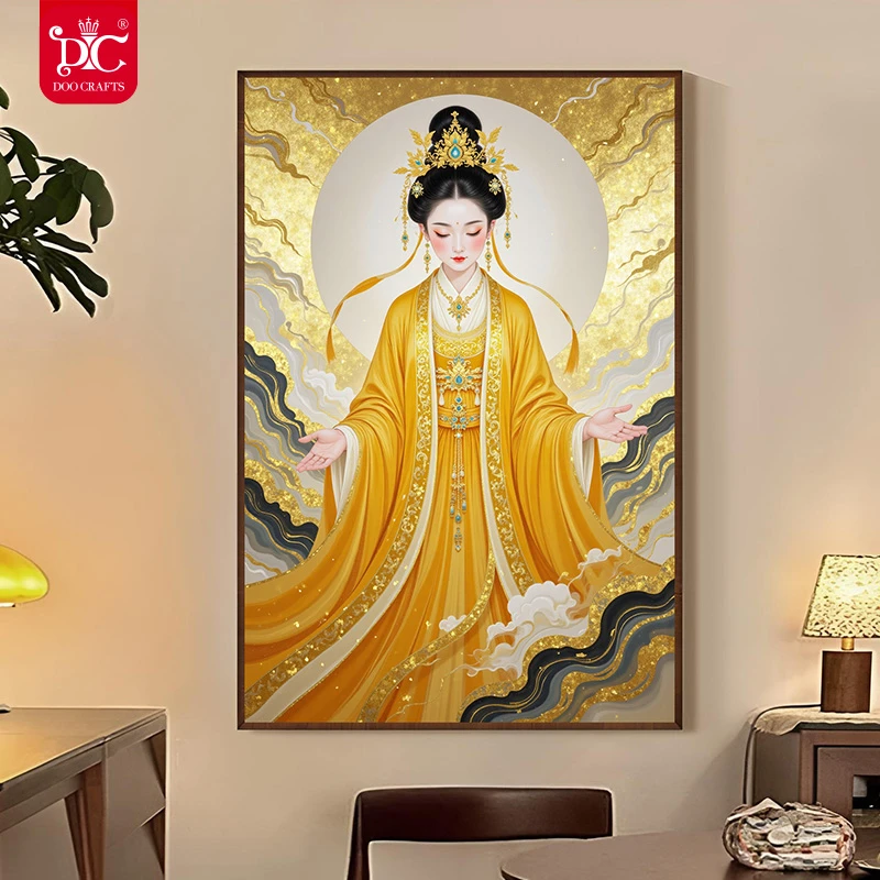 DC/蒂彩【静如禅心】钻石画客厅玄关传统挂画手工diy祈福乔迁送礼